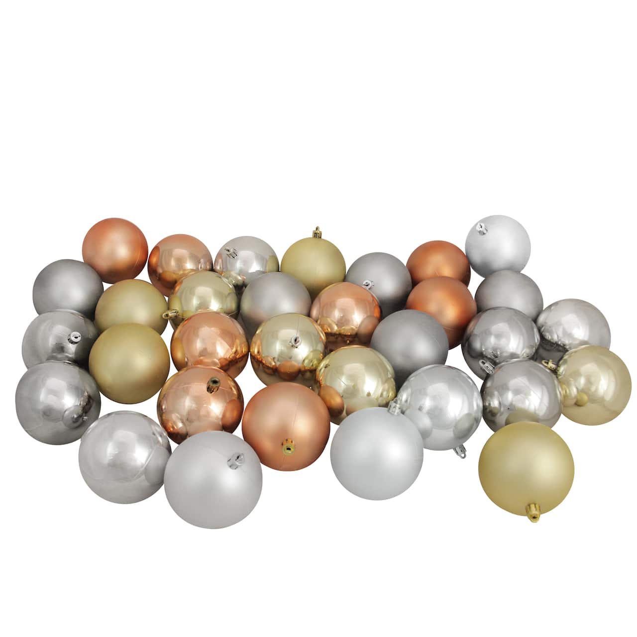 32ct. 3.5" Silver & Gold Shatterproof 2-Finish Christmas Ball Ornaments